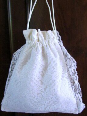 REGENCY RETICULE, WHITE LACE BAG for JANE AUSTEN COSTUME + EDWARDIAN HANDBAG